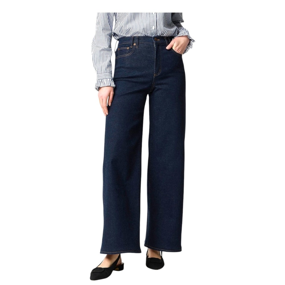 J.Crew Modern Wide-Leg‎ Jeans Signature Stretch Cotton Tencel Blend NWT 26 Tall